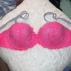 Victoria secret pink lace bra